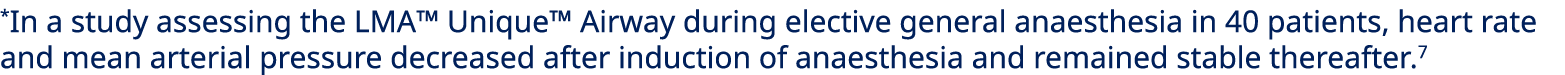 *In a study assessing the LMA™ Unique™ Airway during elective general anaesthesia in 40 patients, heart rate and mean...