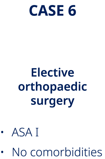 CASE 6 Tommy, aged 2 Elective orthopaedic surgery • ASA I • No comorbidities