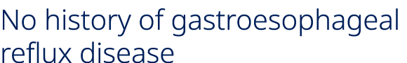 No history of gastroesophageal reflux disease 