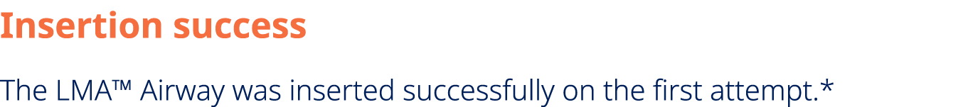 Insertion success The LMA™ Airway was inserted successfully on the first attempt.*