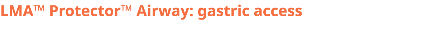 LMA™ Protector™ Airway: gastric access